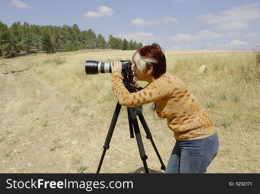 The young photographer at photosession