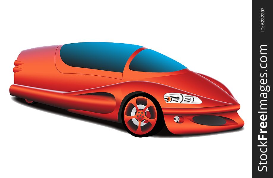 This is a illustration of three-wheeler car. This is a illustration of three-wheeler car