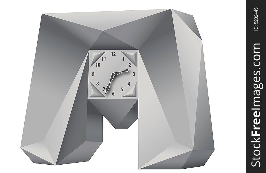 This is a illustration of cubist watch