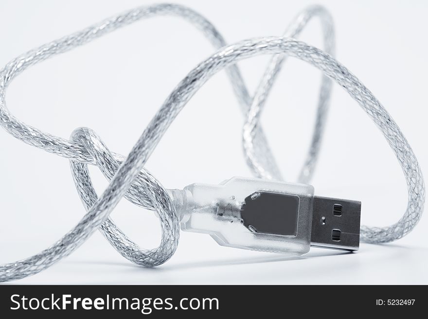New wire USB on a grey background