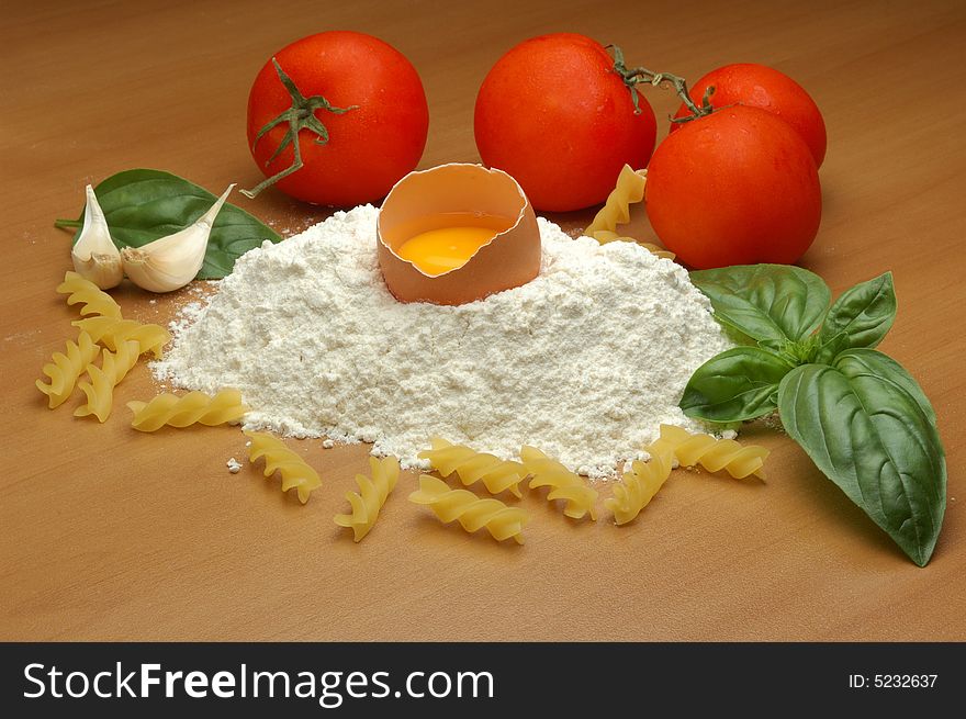 Typical italian pasta recipe ingredients. Typical italian pasta recipe ingredients