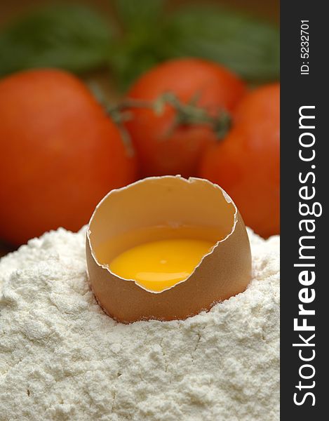 Egg and tomatoes - shallow depth of field