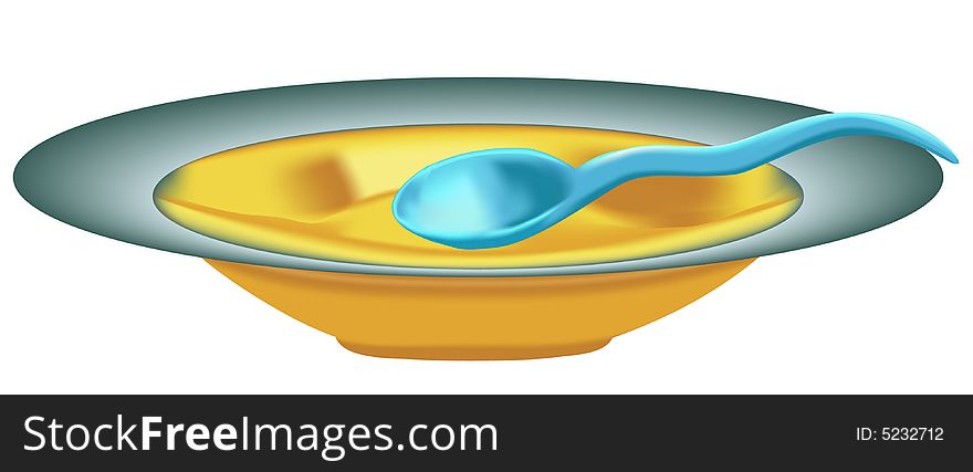This is a illustration of abstract dish and spoon. This is a illustration of abstract dish and spoon