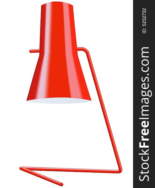 This is a illustration of red table lamp