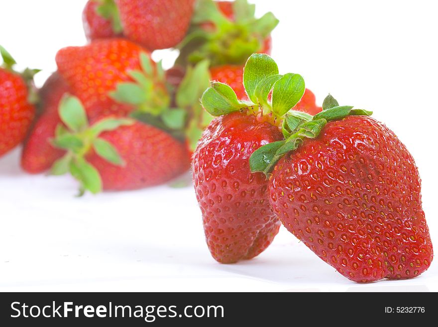 Strawberry isolated on a white background (Shallow DOF). Strawberry isolated on a white background (Shallow DOF)