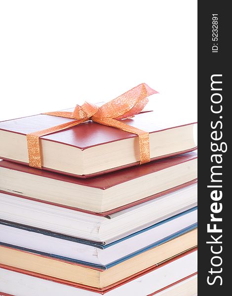 Books in gift packing isolated on a white