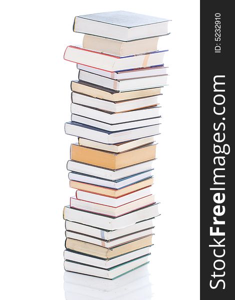 Pile Of Books Isolated On A White