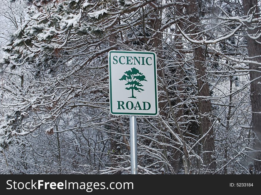 Sign taken during a winter storm. Sign taken during a winter storm.