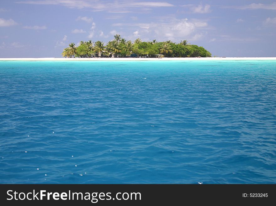 Secluded sandy beach on famous travel destination Rangiroa. French Polynesia. Secluded sandy beach on famous travel destination Rangiroa. French Polynesia