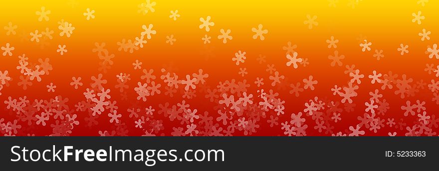 Artistic web header with red and orange background and Beautiful flowers. Artistic web header with red and orange background and Beautiful flowers