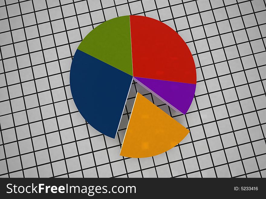 Statistics - 3d multicolor diagram - illustration. Statistics - 3d multicolor diagram - illustration