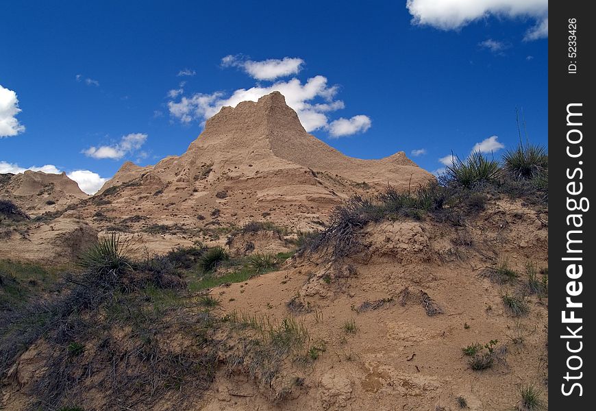 Bluffs on the trail to the Pawnee Buttes on the plains of Eastern Colorado. Bluffs on the trail to the Pawnee Buttes on the plains of Eastern Colorado.