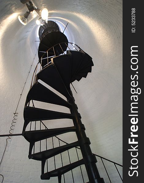View of the stairway inside the Key West lighthouse.