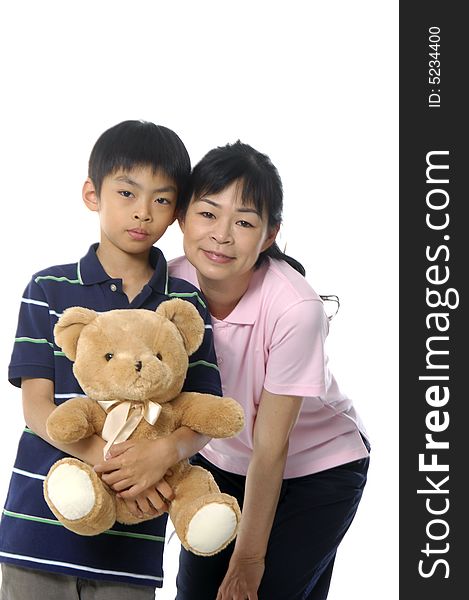 Asian portrait of happy young family. Asian portrait of happy young family