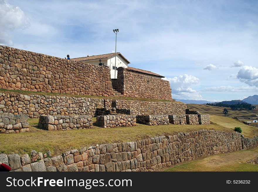 Inca ruins - peruvian cultural heritage in Ands, Chinchero, Peru. Inca ruins - peruvian cultural heritage in Ands, Chinchero, Peru