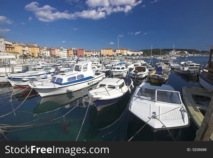 City harbour in Rovinj, Croatia