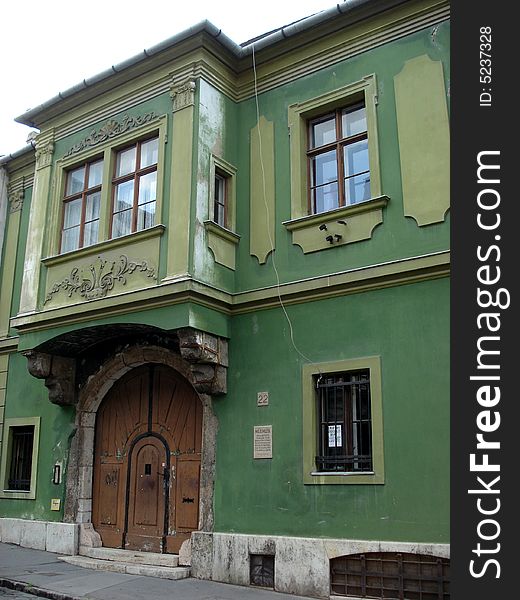 Beautiful old house in Budapest castle district with romantic wooden gate. Beautiful old house in Budapest castle district with romantic wooden gate