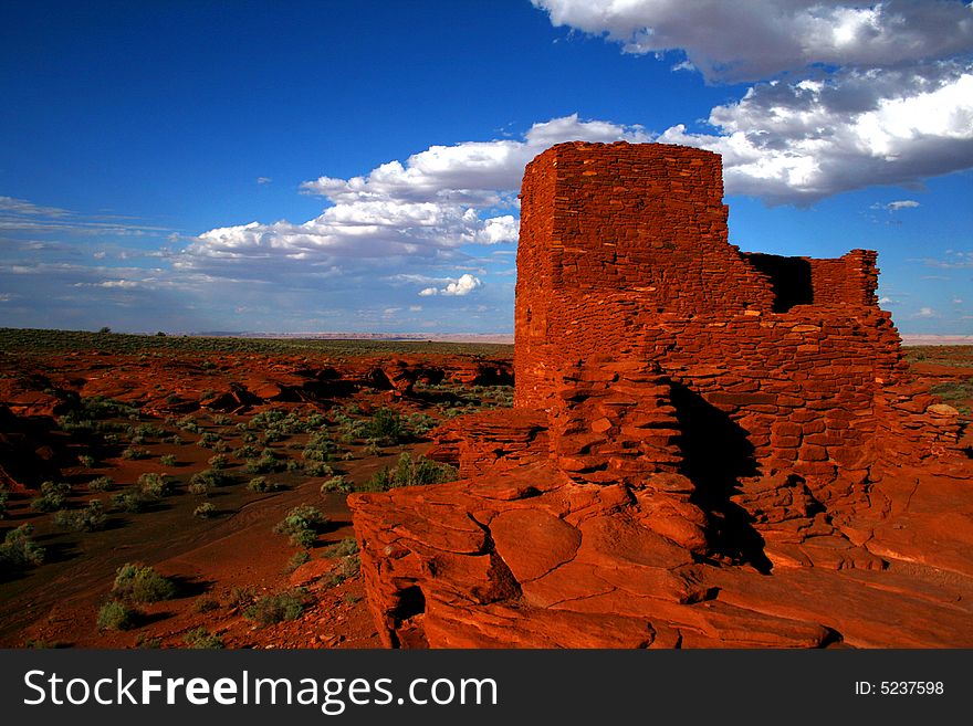 Beautiful landscape of the Wupatki ruins in Arizona. Beautiful landscape of the Wupatki ruins in Arizona