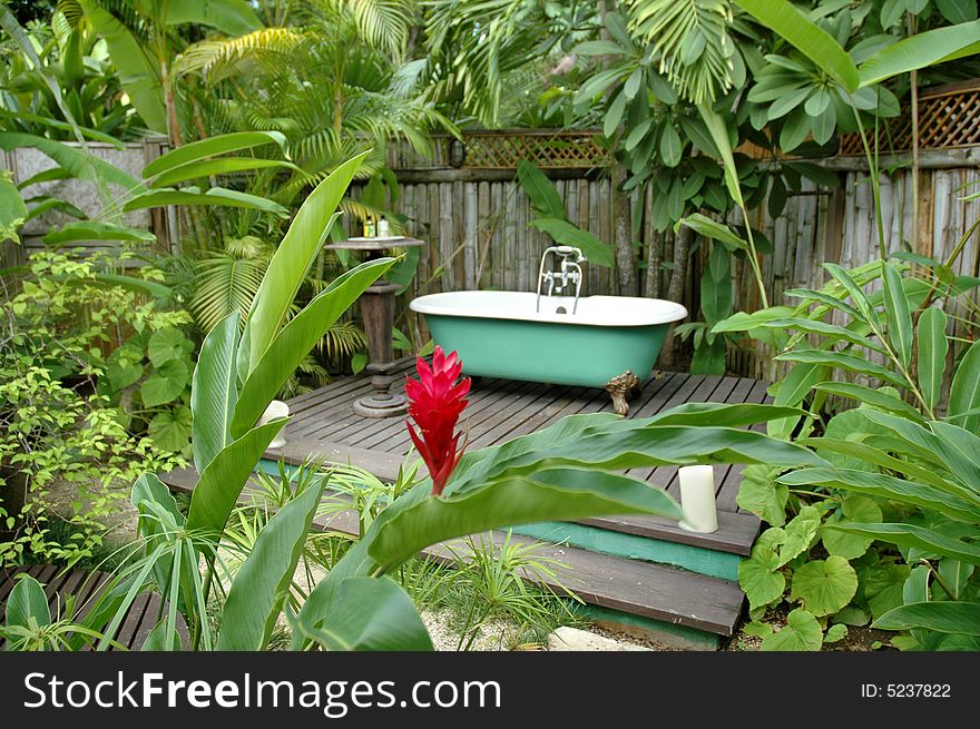 A very romantic Caribbean Hotel bathroom!. A very romantic Caribbean Hotel bathroom!