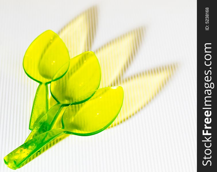 Translucent Green Plastic Spoons