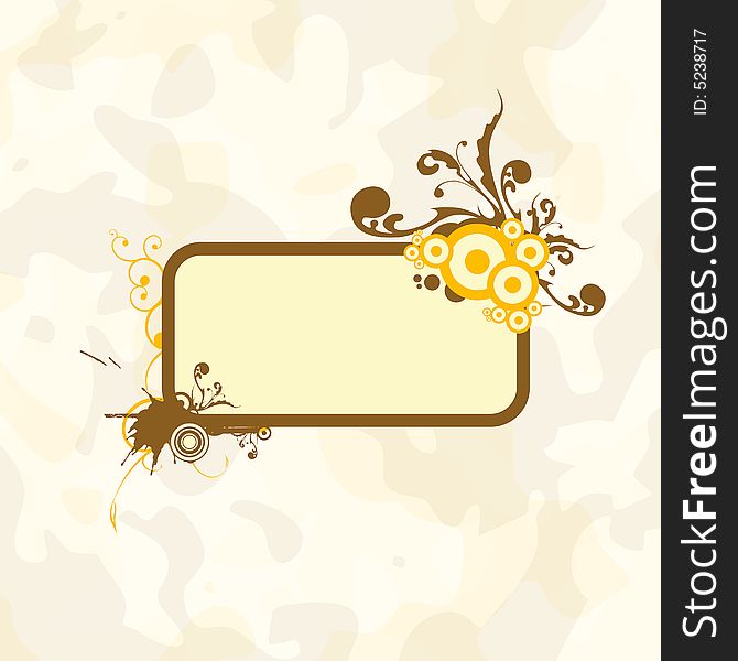 Illustration drawing of floral frame. AI vector. Size and color can be changed.