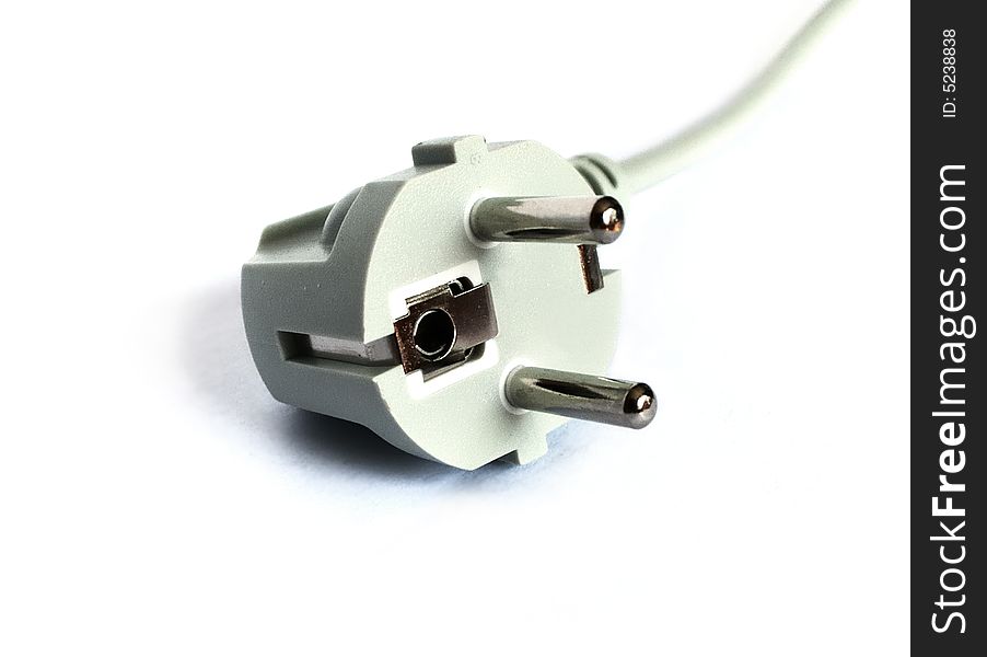 Electric plug in gray tone on white. Electric plug in gray tone on white