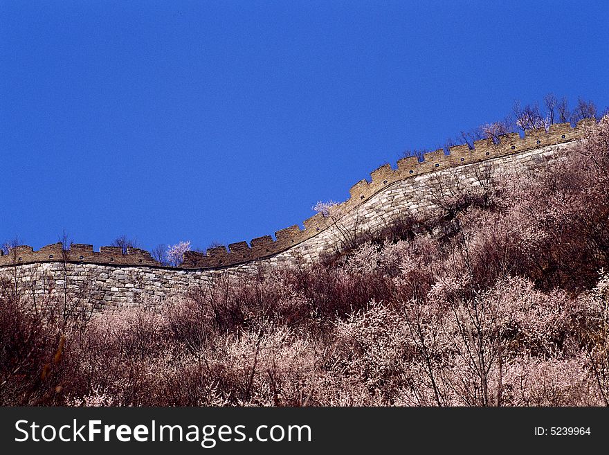 The great wall in spring, shot in jiankou sector, beijing, china