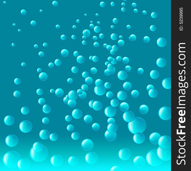 Illustration of some bubbles in blue tones under the water. Illustration of some bubbles in blue tones under the water