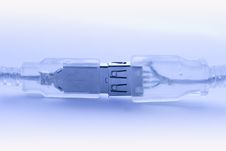 Closeup Blue Usb Cable With 2 Sides Royalty Free Stock Photo Closeup Blue Usb Cable With 2 Sides Royalty Free Stock Photo