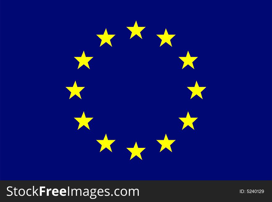 Illustration of the european union flag with bright colours