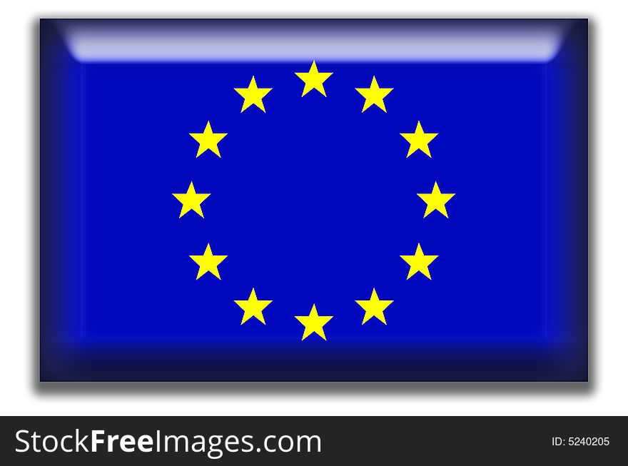 Illustration of the european union flag as a rectangle icon for web. Illustration of the european union flag as a rectangle icon for web