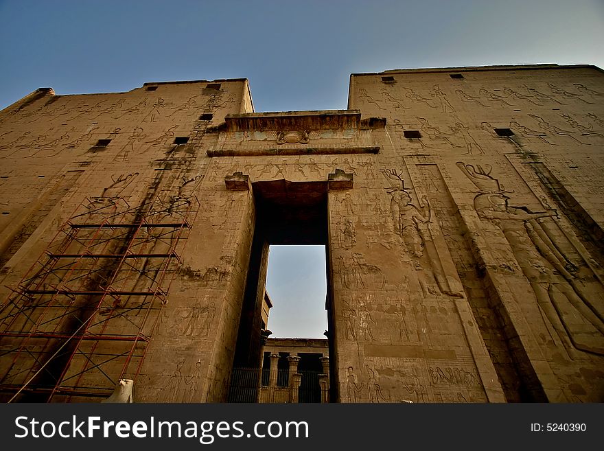 Horus temple at Edfu town - nile - Egypt