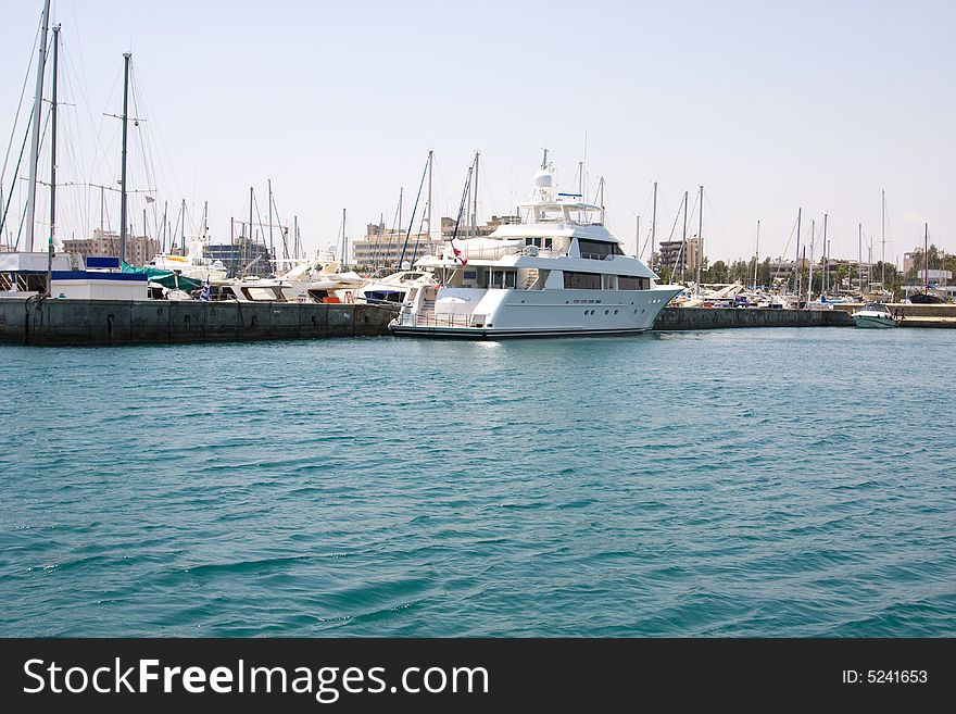 Yachts in sea to port