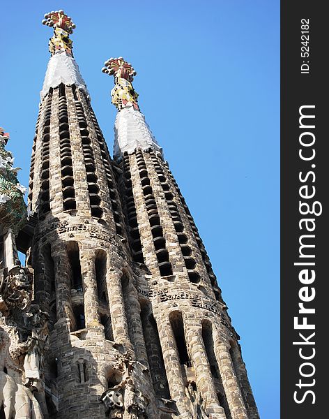 Beauty of modernistic architecture art - unfinished work of antonio Gaudi - Sagrada Familia. Beauty of modernistic architecture art - unfinished work of antonio Gaudi - Sagrada Familia