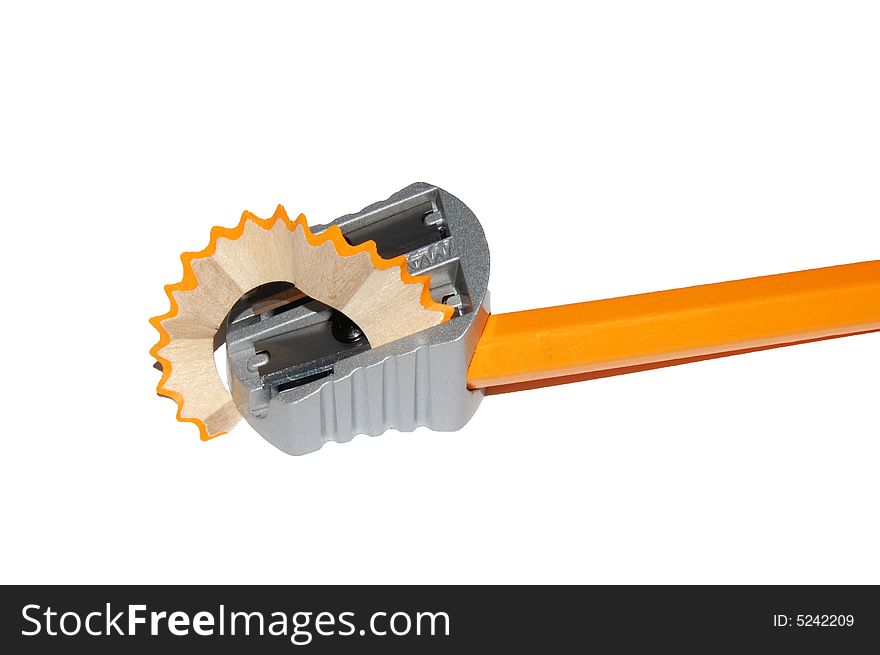 Pencil sharpener isolated on the white background