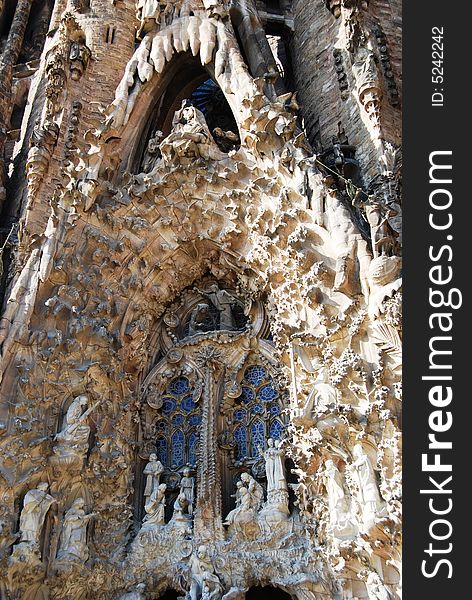 Beauty of modernistic architecture art - unfinished work of antonio Gaudi - Sagrada Familia. Beauty of modernistic architecture art - unfinished work of antonio Gaudi - Sagrada Familia