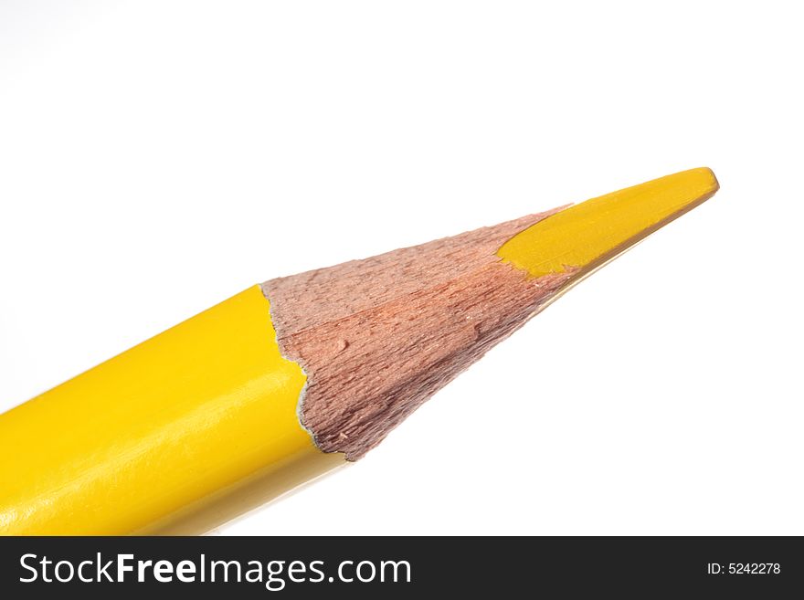 Yellow Single Pencil isolated on white background. Yellow Single Pencil isolated on white background