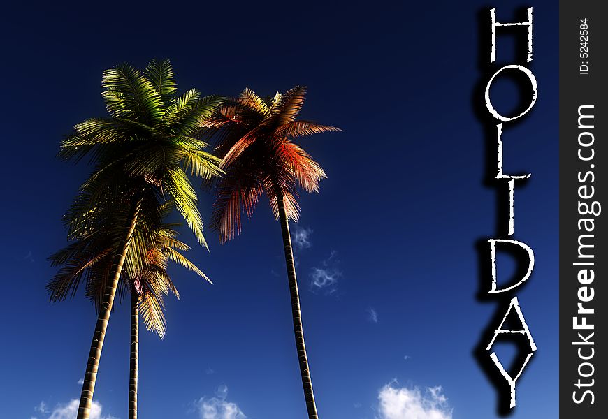 An image of some palm trees against a tropical sky, it would be a good conceptual image representing holidays. An image of some palm trees against a tropical sky, it would be a good conceptual image representing holidays.
