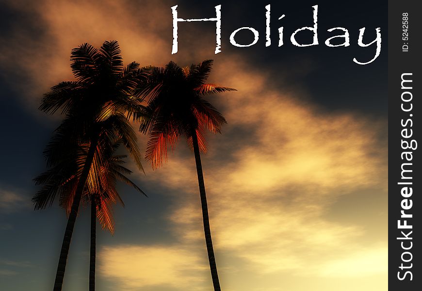 An image of some palm trees against a tropical sky, it would be a good conceptual image representing holidays. An image of some palm trees against a tropical sky, it would be a good conceptual image representing holidays.