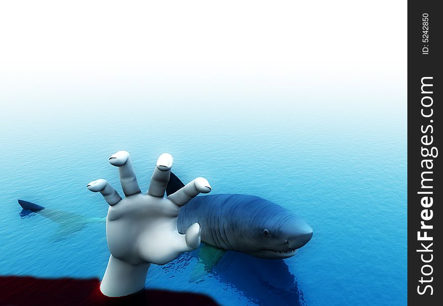 An image of a shark that has bitten a man. It would be a good conceptual image for people that are requesting help. An image of a shark that has bitten a man. It would be a good conceptual image for people that are requesting help.