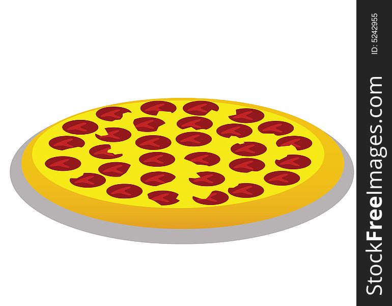 Vector illustration of pepperoni pizza