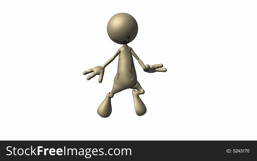 3d render of cartoon guy