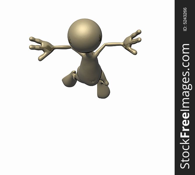 3d render of cartoon guy