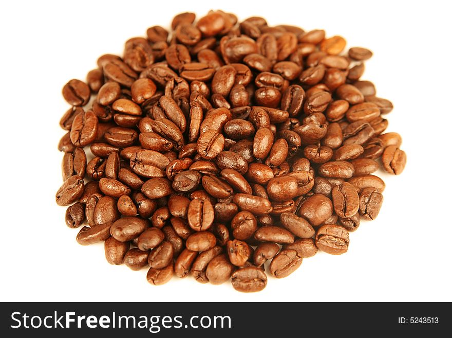 Round pile of coffee beans