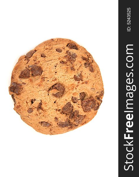 Chocolate chip cookie on white background. Chocolate chip cookie on white background