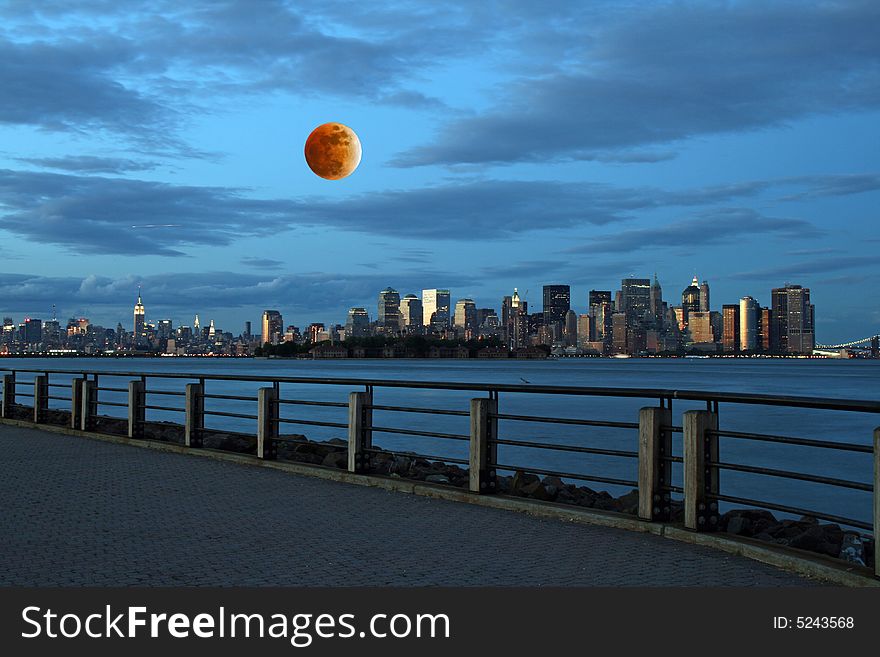 The New York City skyline from the Liberty State Park. The New York City skyline from the Liberty State Park