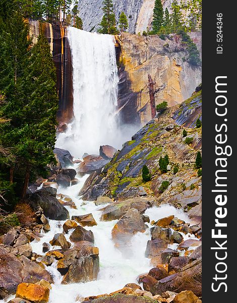 Vernal Fall in Yosemite National Park. Vernal Fall in Yosemite National Park