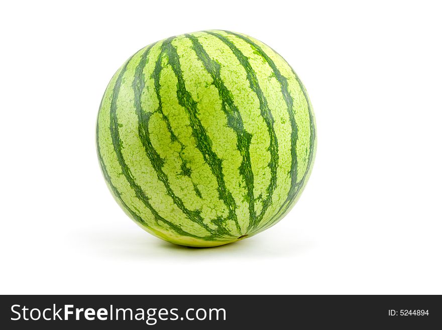 An Organic Watermelon for One Person isolated on White. An Organic Watermelon for One Person isolated on White