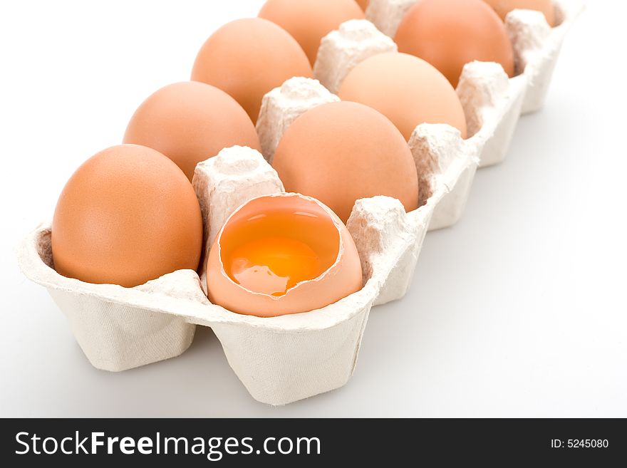 Brown eggs, isolated