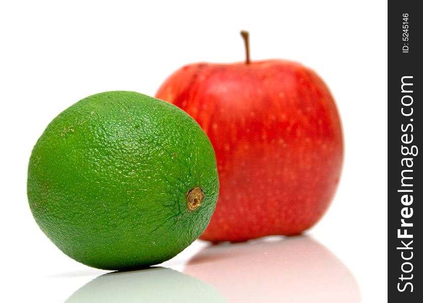 Red Apple And Green Kiwi